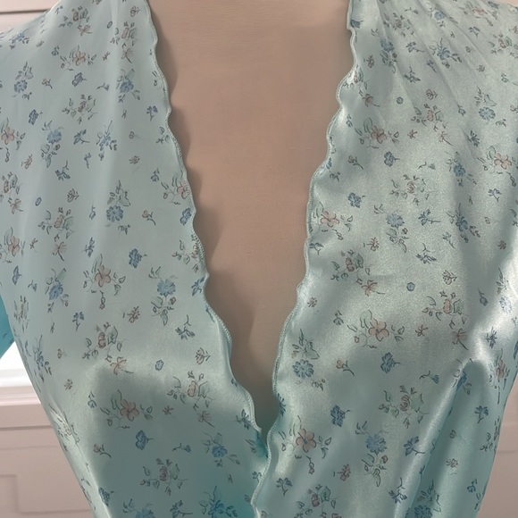 S (8-10) Vintage Jessica Just Because Sears Light Blue Floral Robe - Picture 6 of 12